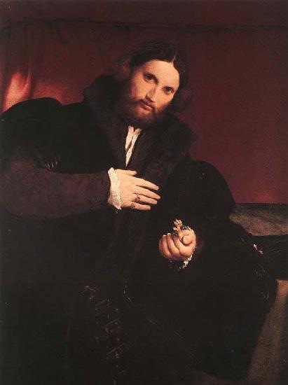 Lorenzo Lotto Man with a Golden Paw oil painting image